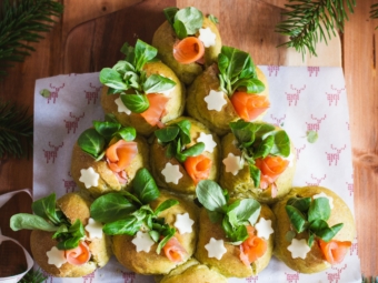 Albero di panini alla rucola farciti